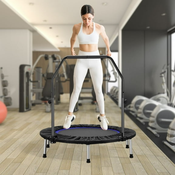 Wesfital Mini Fitness Trampoline Rebounder Trampoline for Adults, Blue, 40"