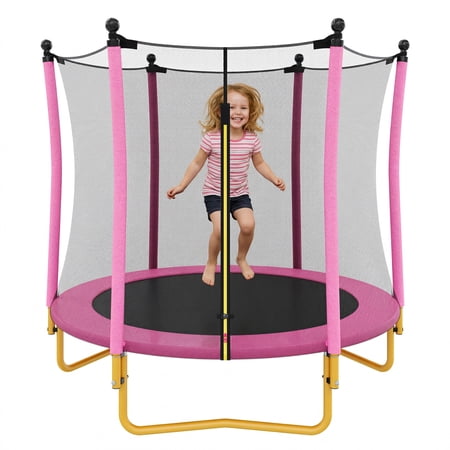 Mini Trampoline for Kids, SEGMART 65'' Indoor Outdoor Toddler Trampoline with Enclosure Net, Round Small Trampoline Gift for Boys Girls, Kids Trampoline Indoor