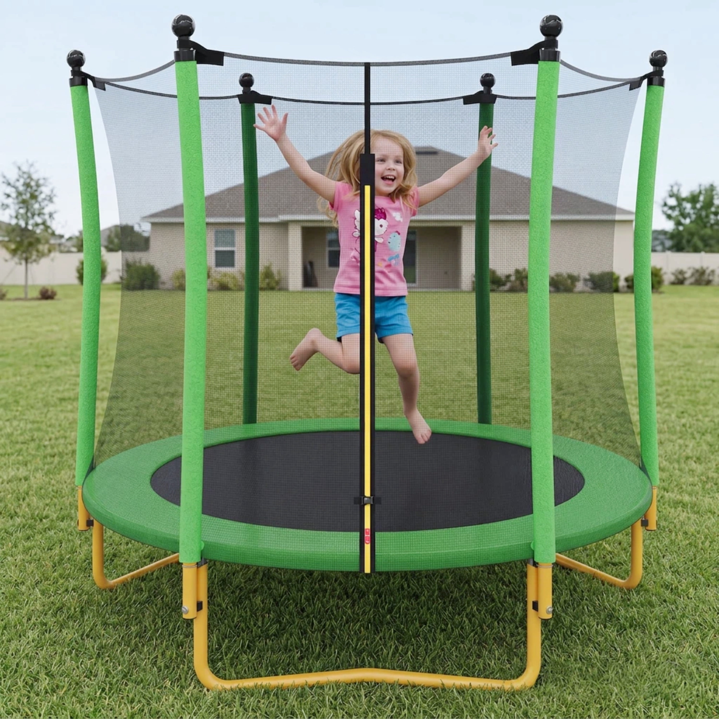 Mini Trampoline for Kids, SEGMART 65'' Indoor Outdoor Toddler Trampoline with Enclosure Net, Round Small Trampoline Gift for Boys Girls, Kids Trampoline Indoor