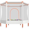 thumbnail image 1 of 55" Mini Trampoline for Kids with Safety Enclosure Net, Kids Trampoline with No-Gap Design, SEGMART Small Recreational Trampolines for Birthday Gifts, Indoor Trampoline with Ocean Balls, 1 of 10
