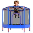 thumbnail image 1 of Mini Trampoline for Kids with Safety Enclosure Net, 55" Toddler Trampoline with No-Gap Safe Design, Segmart Recreational Trampolines for Birthday Gifts, Rebounder Trampoline with Ocean Balls, 1 of 8