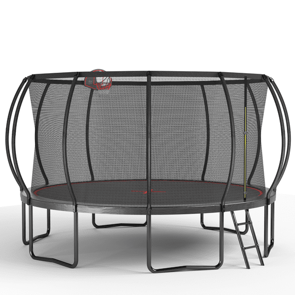 Mini Trampoline, YC 14FT trampoline Pumpkin- Black Red- fframe height 90cm, Black+Red Trampoline For Kids,Steel Fitness Trampoline, Fitness & Sports Fitness Trampolines