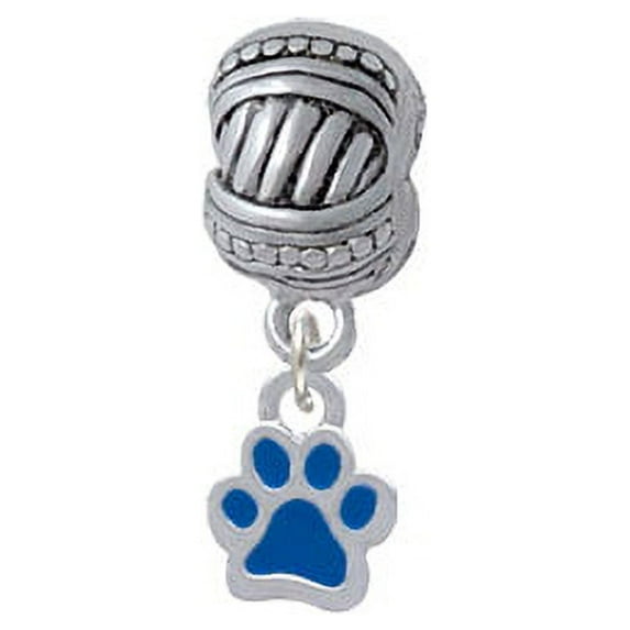 Mini Translucent Royal Blue Paw - Large Rope with Cross Beads Charm Bead