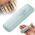thumbnail image 1 of Mini Transparent Blue Toothpick Holder – 8.4x2.5cm Portable Storage Case for Floss, Needles & Small Essentials (Plastic), 1 of 9