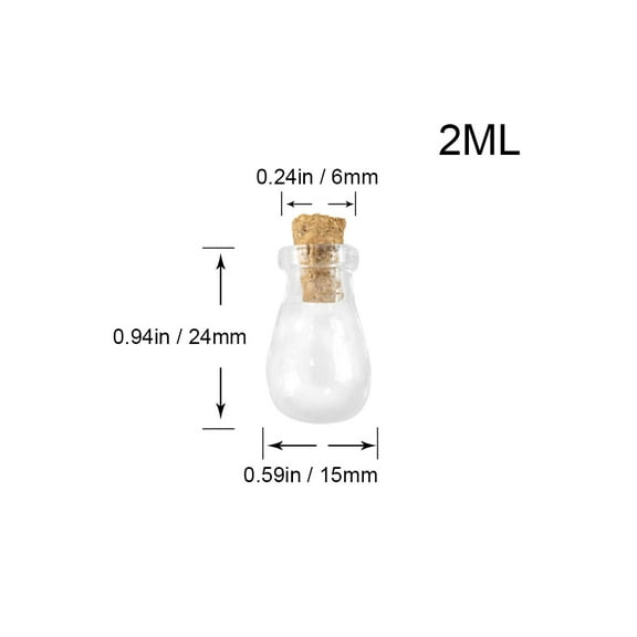 Mini Transparent Glass Bottle with Cork Water Drop Mini Cute Bottles Decorative Bottles With Cork Clear Jars Gifts Vial 10pcs