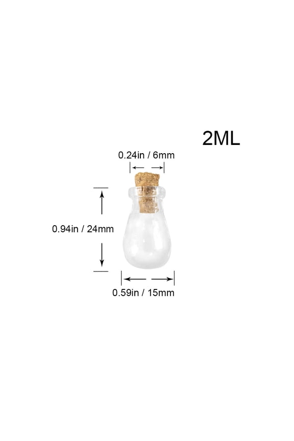 Mini Transparent Glass Bottle with Cork Water Drop Mini Cute Bottles Decorative Bottles With Cork Clear Jars Gifts Vial 10pcs