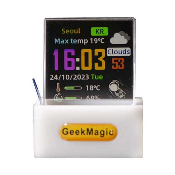 Mini Transparent Wifi Weather Clock, Desktop Decoration With Time, Date & Indoor Temperature Display, Creative Gift for Family