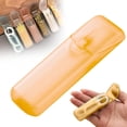 thumbnail image 1 of Mini Transparent Yellow Toothpick Holder – 8.4x2.5cm Portable Storage Case for Floss, Needles & Small Essentials (Plastic), 1 of 9