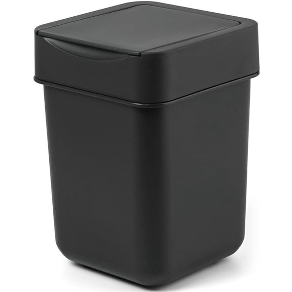 Mini Trash Can, Coffee Bar, Vanity, Desk, Countertop, 2 Liter/ 0.5 Gallon, Mini Wastebasket, Garbage Container Bin - Black