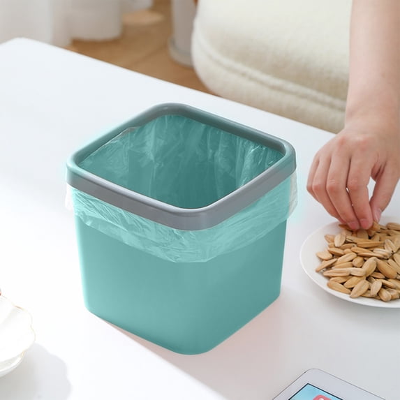 Mini Trash Can, Compact Countertop Trash Can with Pressure Ring, Small Plastic Wastebasket for Bathroom, Office, Kitchen, Desk and Coffee Table
