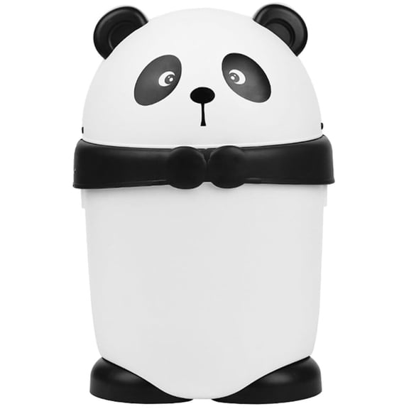 Mini Trash Can, Cute Panda Garbage Can with Lid Countertop Wastebasket Table Garbage Lint Bin Waste Paper Container for Countertop Home Office Car