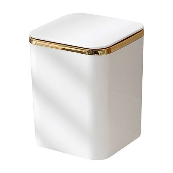Mini Trash Can Garbage Household Plastic Small with Lid Desktop Ash-bin Multi-use Office Countertop