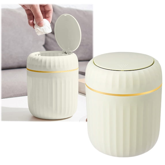 Mini Trash Can with Lid – 6.7"x5.1" Compact Desktop Wastebasket for Desk, Bathroom, Kitchen & Dorm – Odor-Control Small Garbage Bin for Tight Spaces (Green)