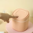 thumbnail image 1 of Mini Trash Can With Lid, Desktop Countertop Mini Trash Basket, Plastic Material, Compact Size, Hide Garbage Bag, Easy to Use Clean, Multipurpose, for Office Bathroom, 1 of 7