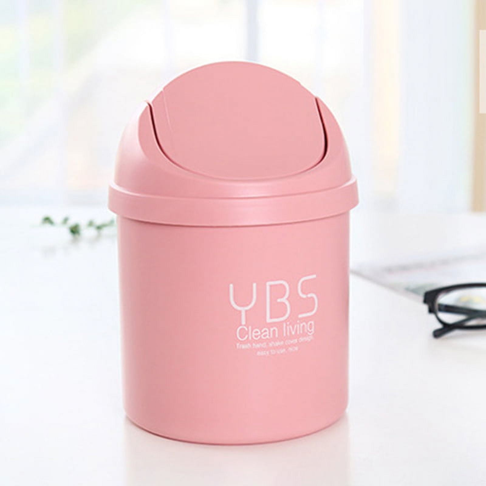Mini Desktop Bin Small Trash Can Tube With Cover Bedroom Trash Garbage Can  Clean Workspace Kitchen Storage Box Home Desk Dustbin