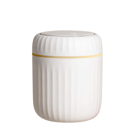 Mini Trash Can with Lid, Desktop Small Recycling Cute Trash Can, 2.2L/0.58 Gallon Suitable for Office Bathroom, Kitchen, Living Room, Bedroom, White Mohdy