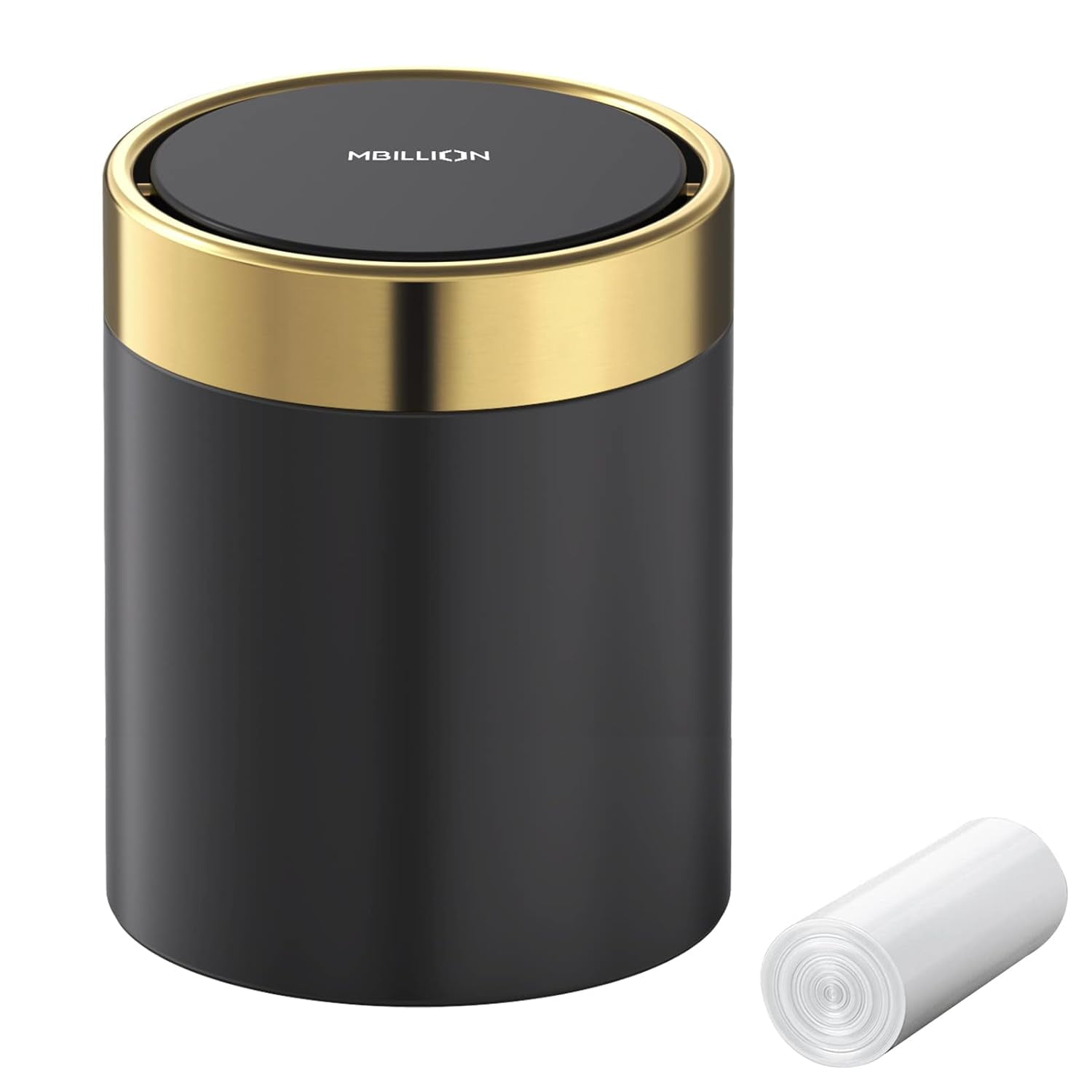 Trash Can With Lid, Garbage Can With Push Button, Narrow Modern Waste - View #8