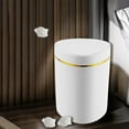 thumbnail image 1 of Mini Trash Can with Lid, Desktop Small Trash Can Recycling Bin Cute Metal Garbage Can for Tabletop Countertop Use, Waste Bin for Office Parlor Car Bedroom,Swing Lid Open 4.92x4.92x6.29in, 1 of 6