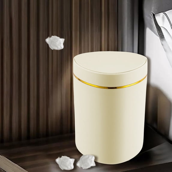 Mini Trash Can with Lid, Desktop Small Trash Can Recycling Bin Cute Metal Garbage Can for Tabletop Countertop Use, Waste Bin for Office Parlor Car Bedroom,Swing Lid Open 4.92x4.92x6.29in
