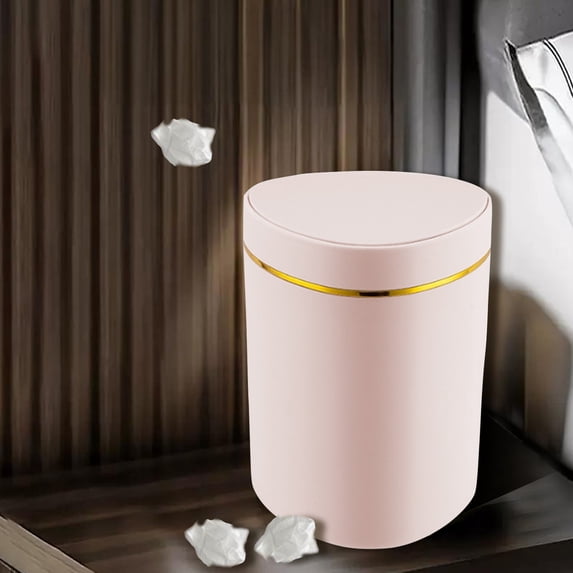 Mini Trash Can with Lid, Desktop Small Trash Can Recycling Bin Cute Metal Garbage Can for Tabletop Countertop Use, Waste Bin for Office Parlor Car Bedroom,Swing Lid Open 4.92x4.92x6.29in