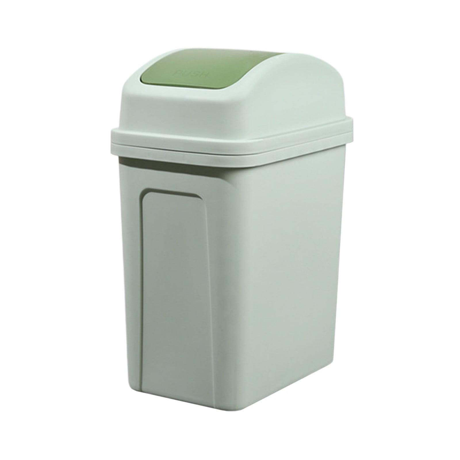 KnoRRS 13 Gallon Plastic Kitchen Swing Lid Trash Can - Slim Design For Any Room In White