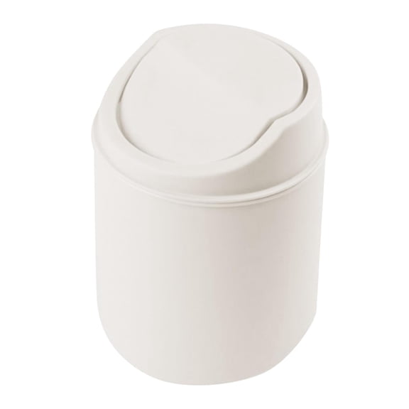 Mini Trash Can with Lid,Mini Trash Can with Lid,Mini Garbage for Desk,Small Table Top Plastic Covered Waste Basket, Table Top Waste Basket for Office, Home, Ca(1pc-White-L)