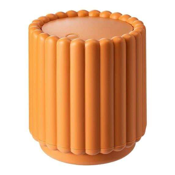 Mini Trash Can with Lid, Mini Type Desktop Trash Can, Small Rubish Bin Tabletop Waste Container, Compact Garbage Bin, Office Desktop Bin, Mini Wastebasket with Pop-up Button, 1Pc(Orange,4.9x4.2x5.9")
