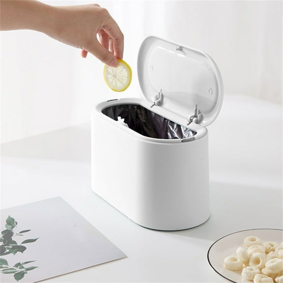 Mini Trash Can with Lid Removable Small Garbage Can Tiny Plastic Trash Up Countertop Wastebasket Counter Garbage Lint for Bathroom Kitchen Desk Coffee Table, Dusknt Garcasee Case Clearance Sale!