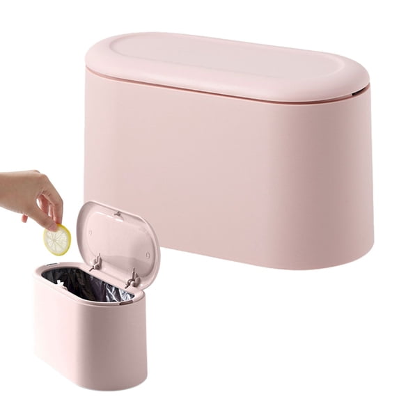 Mini Trash Can With Lid Removable Small Garbage Can Tiny Plastic Trash Up Countertop Wastebasket Counter Garbage Lint For Bathroom Kitchen Desk Coffee Table,Garbage Bags