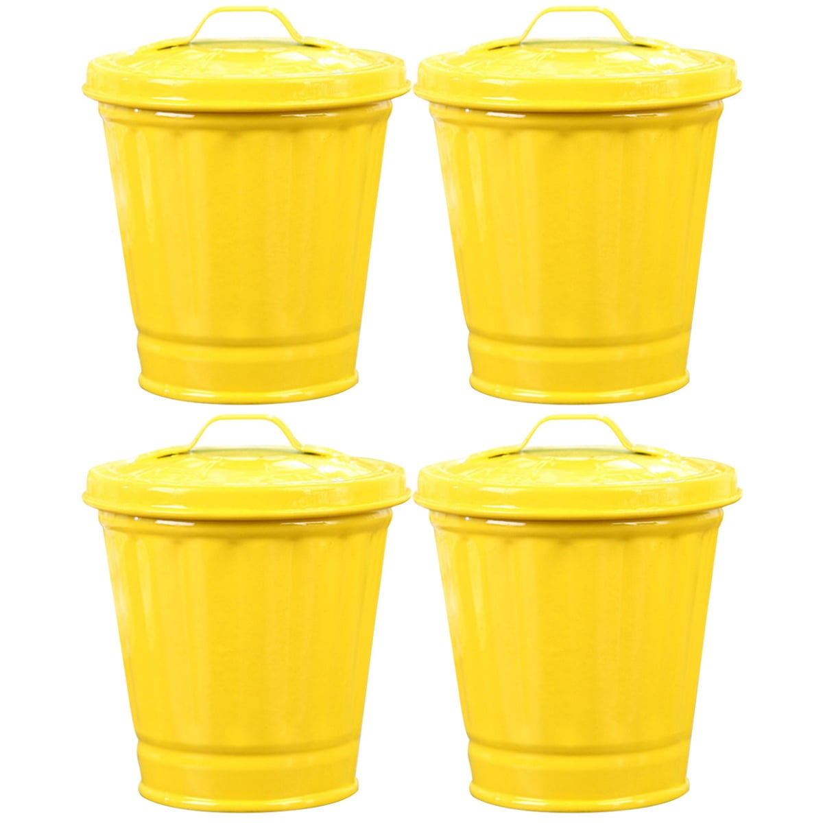 Mini Trash Can Office Pots for Indoor Plants 4 Pcs Outdoor Car with Lid