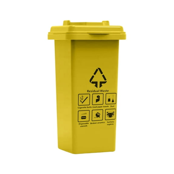 Mini Trash Can Storage Box Portable Waterproof Flip Top Compact Cigarette Lighter Holder Tabletop Organizer Decorative Bin for Smokers Outdoor Travel Small Space