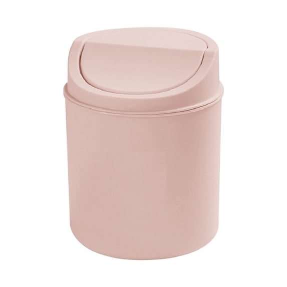 Mini Trash Can with Swing Lid,Desktops Wastebasket,Plastic Tiny Waste Bin,Desktop Mini Trash Can,Plastic Waste Garbage Can,Countertop Trashes,Small Trashes Storage for Bathroom Car Kitchen,Z_Pink