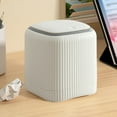 thumbnail image 1 of Mini Trash Can,Tiny PP Press Top Desktop Garbage Can Countertop Waste Basket with Lid for Bathroom Office Kitchen Desk Coffee Table (White), 1 of 6