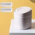 thumbnail image 1 of Mini Desktop Trash Can with Pop-Up Lid, Small Plastic Countertop Wastebasket for Office, Bathroom and Coffee Table, Grey, 1 of 16