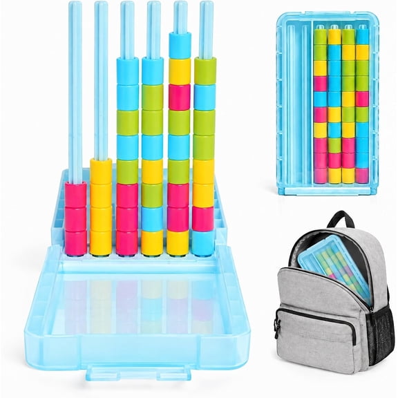 Mini Travel Color Stack Game, Colorstack Challenge Game with 40 Color Rings