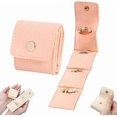 thumbnail image 1 of Mini Travel Jewelry Bag, Foldable Mini Travel Jewelry Pouch, Portable Jewelry Organizer with Buckle, Multi-compartment Design for Earrings, Rings, Necklaces (Pink), 1 of 8