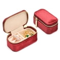 thumbnail image 1 of Mini Travel Jewelry Box, Tiny Plush Velvet Jewelry Case for Women and Girls, Pocket Size Jewelry holder organizer for Rings Earrings and Small Items(Burgundy), 1 of 6