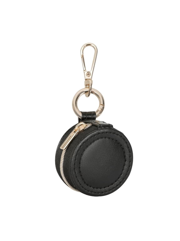 Mini Travel Jewelry Case For Rings Earrings Necklaces Featuring Detachable Keychain Snap Gym Essential White