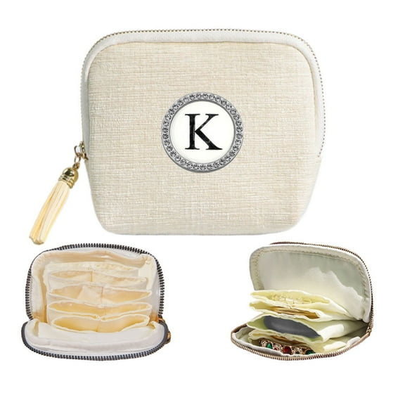 Mini Travel Jewelry Case,Gifts for Women,Soft Travel Jewelry Organizer Pouch Wallet Bags with Zipper, Bracelet Rings Earring Storage Bag