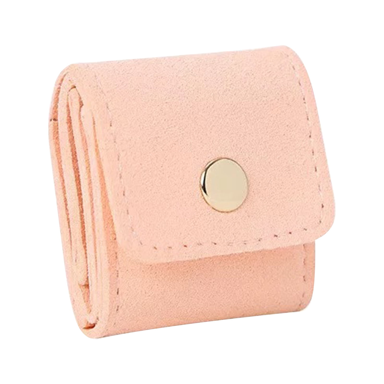 Naler Mini Travel Jewelry Case - Pink Leather Organizer Box For Necklaces, Rings, Earrings