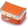 thumbnail image 1 of Mini Travel Ring Box for Women,Portable Genuine Leather jewelry Case Organizer for Rings Earrings Necklaces,Rings & Precious Articles Storage Organizer,Jewelry Pouch (Orange), 1 of 7