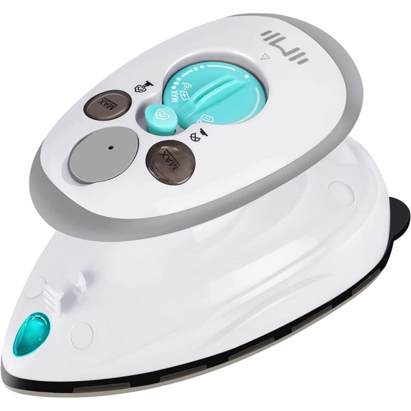 Mini Travel Steam Iron, Dual Voltage 420W Power, Fast Heat Up, Powerful Steam, Non-Stick Soleplate and Compact Design, Best Travel Quilting Sewing Iron