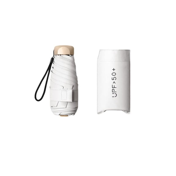 Mini Travel Sun Umbrella With Case, Small Compact UV Protection Umbrella for Sun and Rain, Lightweight Windproof Umbrella for Women Men Kids