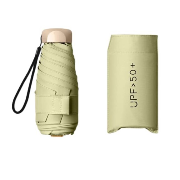 Mini Travel Sun Umbrella With Case, Small Compact UV Protection Umbrella for Sun and Rain, Lightweight Windproof Umbrella for Women Men Kids