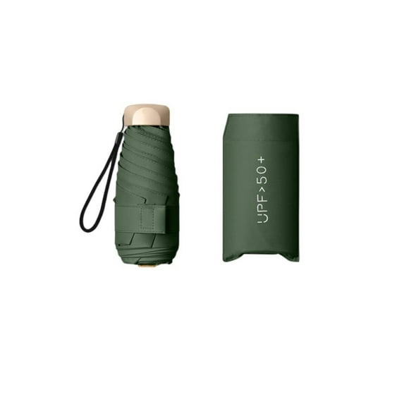 Mini Travel Sun Umbrella With Case, Small Compact UV Protection Umbrella for Sun and Rain, Lightweight Windproof Umbrella for Women Men Kids