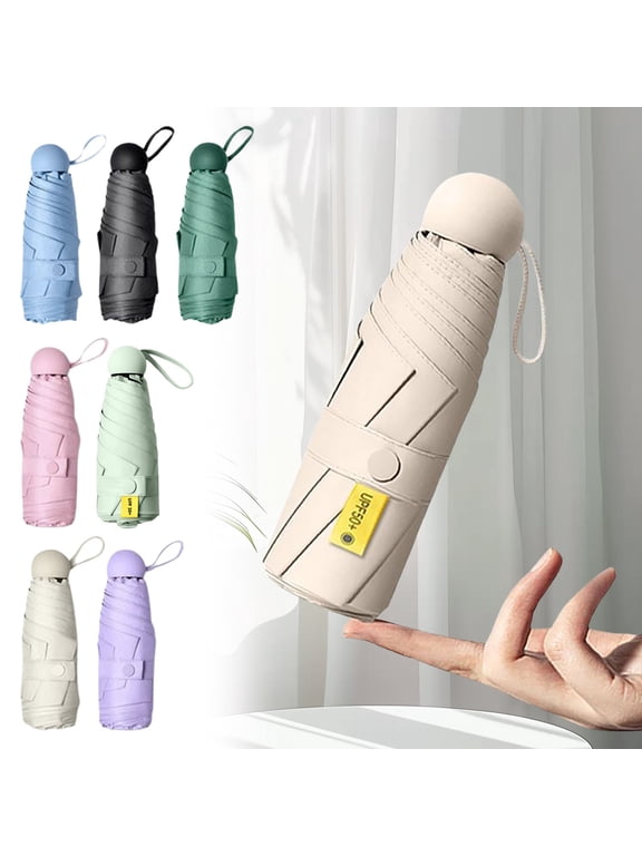 Mini Travel Sun Umbrella for Purse,Small Compact UV Umbrella Protection Sun,Lightweight Portable Parasol Windproof for Women Men