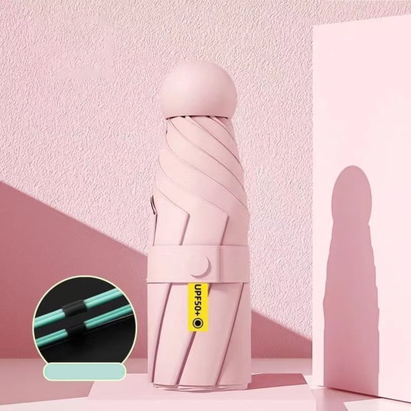 Mini Travel Umbrella - Compact Windproof Umbrella for Purse, Small Lightweight Folding Umbrella for Sun & Rain, Portable Pocket Umbrella for Women, Men & Kids