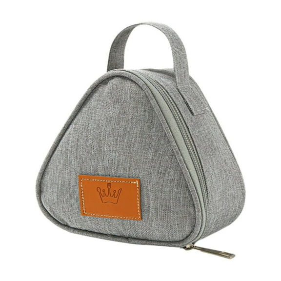 Mini Triangle Rice and Vegetable Roll,Small Reusable Snack Bags Food Container for Women Sandwich Bag Work Travel Gym Picnic Leakproof Outdoors Game Handbags for Adults Grey