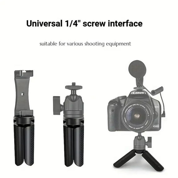 Mini Tripod for DJI OSMO Pocket 3 & 2, Portable Desktop Stand with 1/4" Screw Mount, Comfortable Selfie Stick Handle Grip
