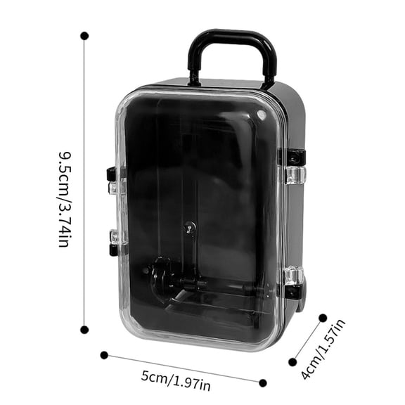 Mini Trolley Case Transparent Storage Box,Roller Travel Suitcase Candy Box Personality Creative Wedding Candy Box Small Luggage Trolley Case Candy Toy
